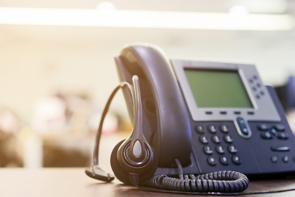 business phone on desk