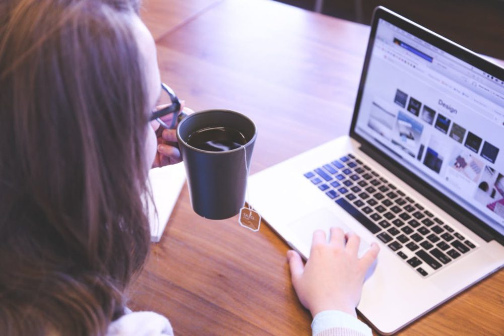 woman using a laptop