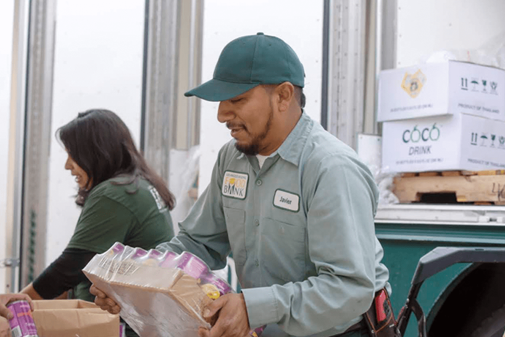image of la food bank worker