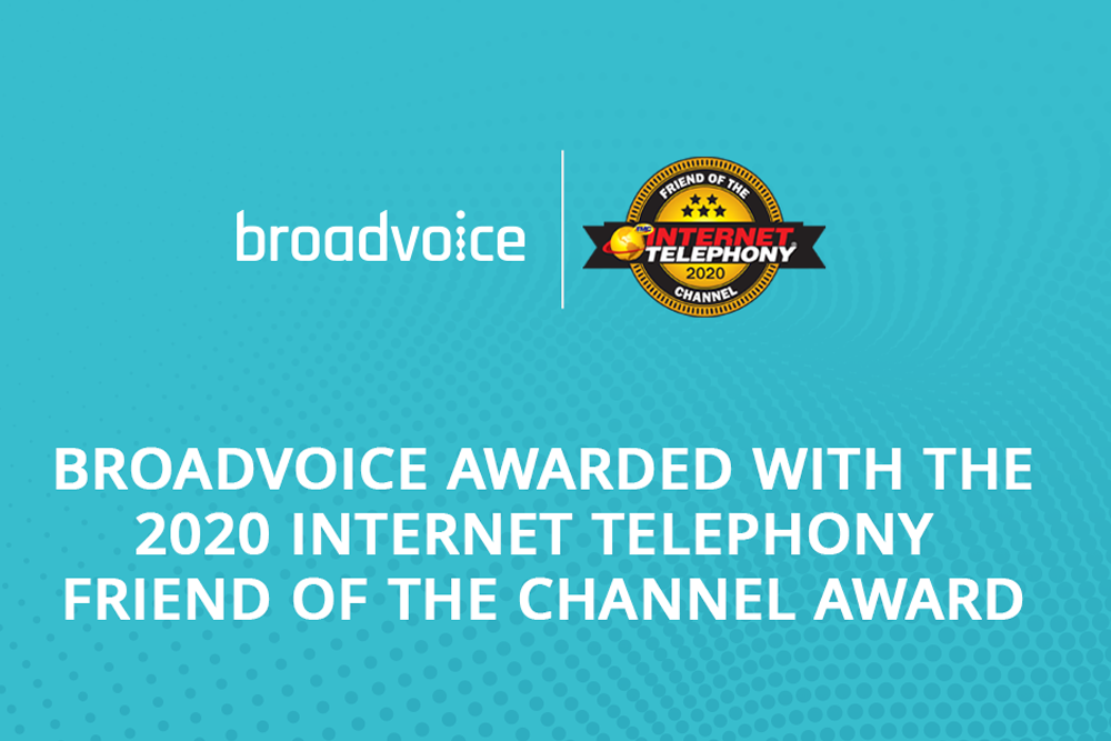 broadvoice awarded with 2020 friend of the channel award banner