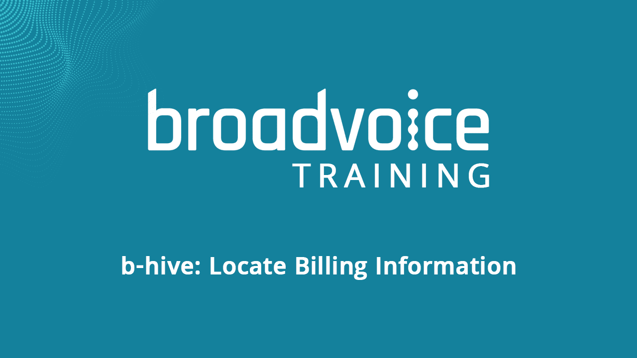 Locate Billing Information