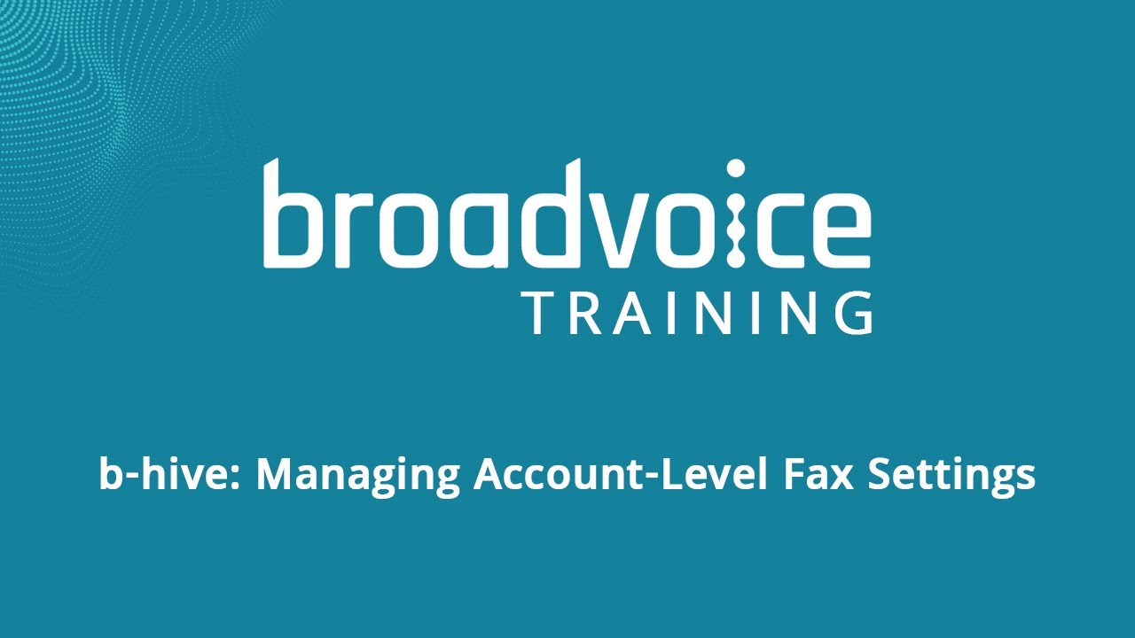 Managing Account-Level Fax Settings