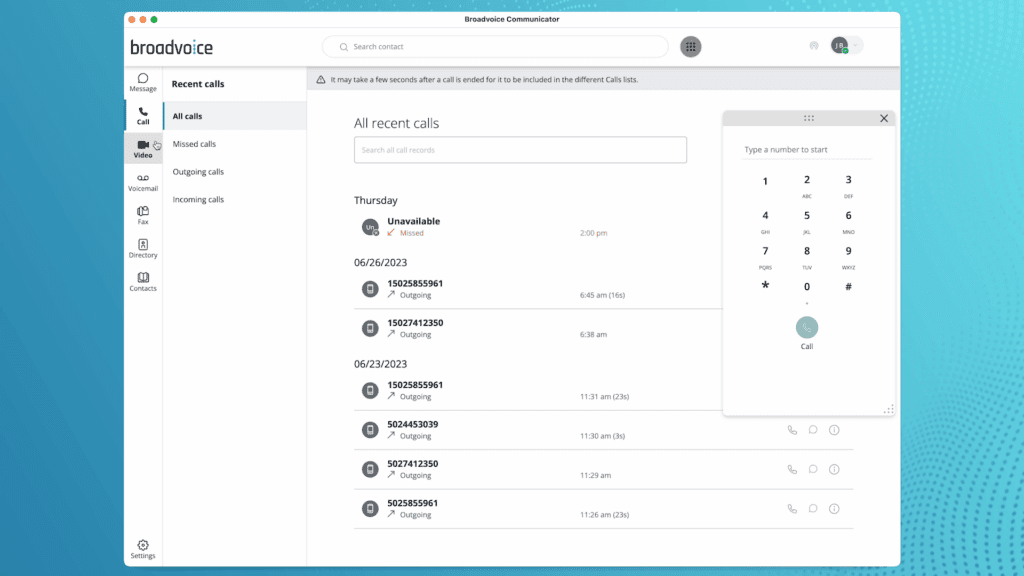 b-hive communicator softphone interface